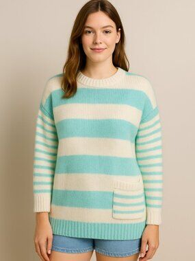 Diane von Furstenberg Striped Sweater with Pocket
